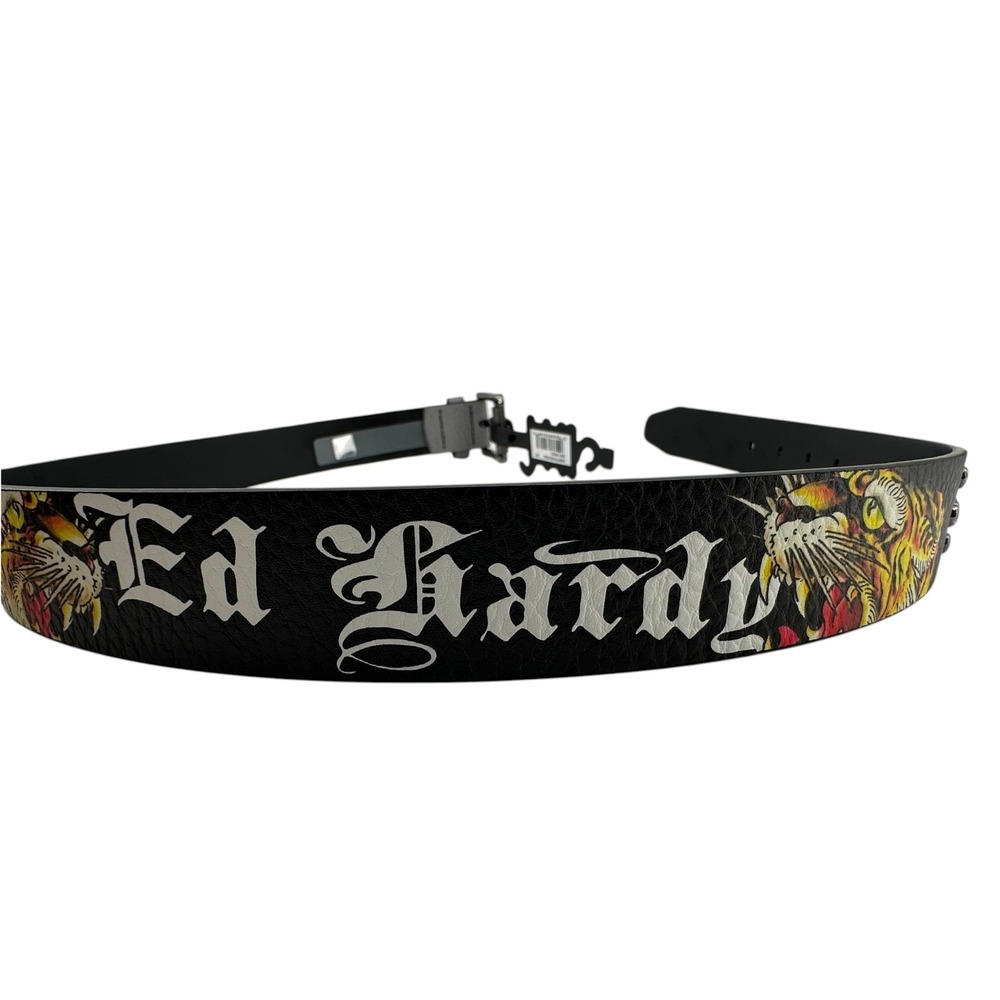 Ed Hardy Belt Mens 36 For The World XI-04 LOVE KILLS SLOWLY Tattoo Studded NEW